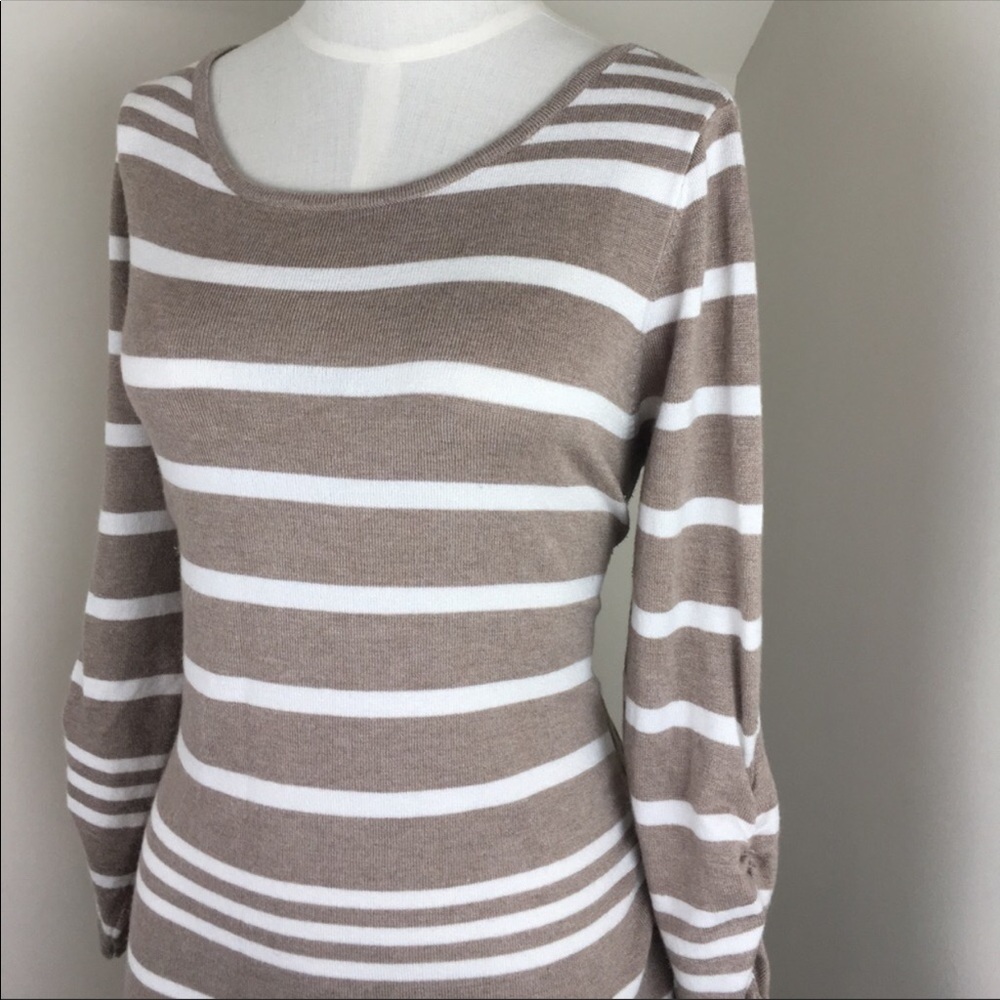 Tan and white sweater
